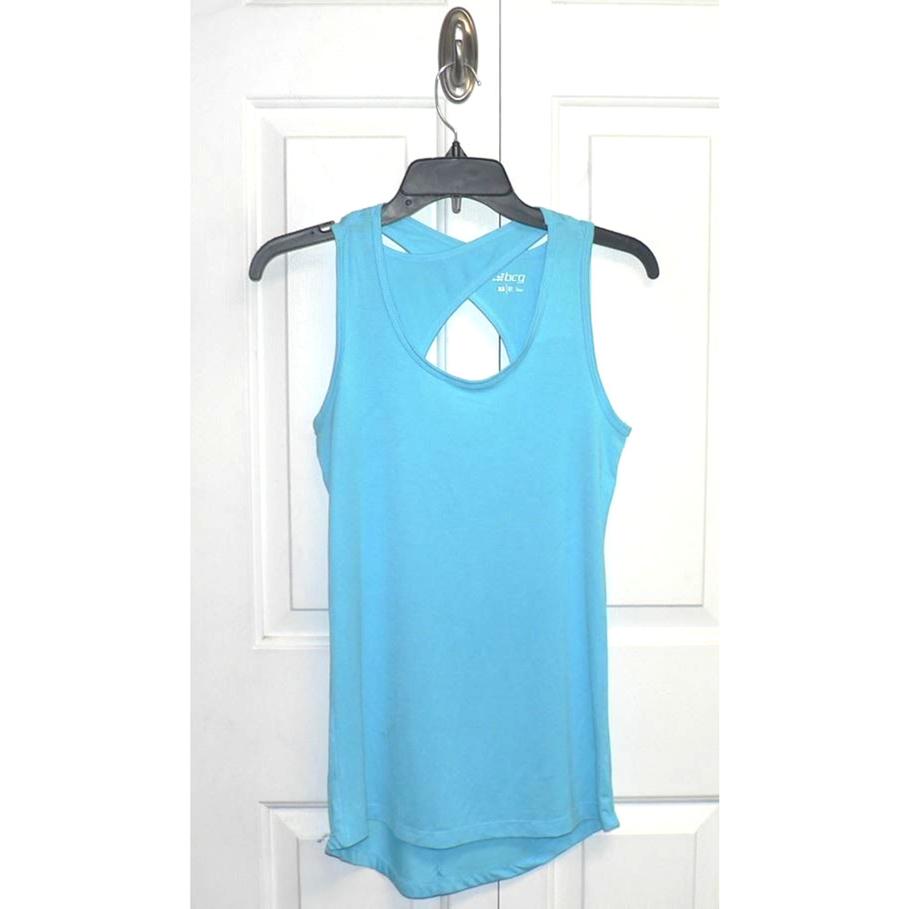 BCG Women's Athletic Lifestyle Studio Cut Out Back Tank Top in Blue XS‎ MSRP $18